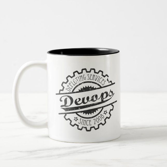 Devops vintage zweifarbige tasse (Links)