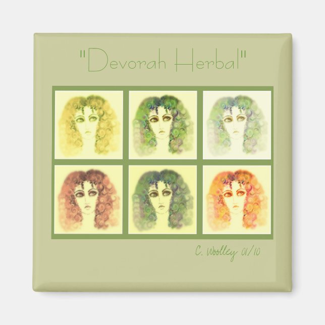 "Devorah Herbal" Square Magnet (Vorne)