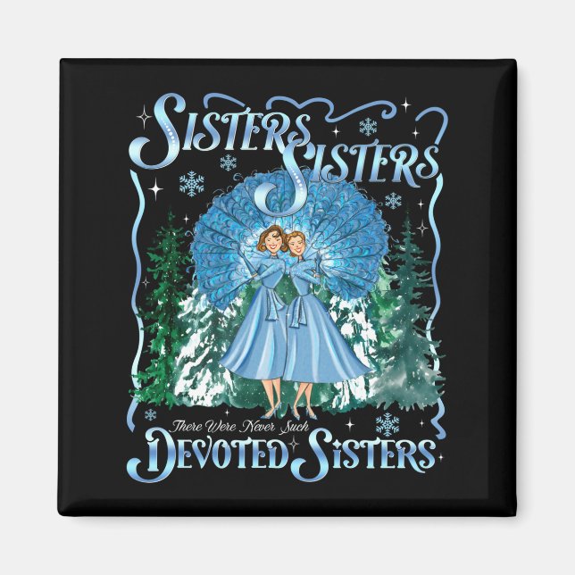 Devoted Sisters Merry Christmas White Xmas Pajamas Magnet (Vorne)