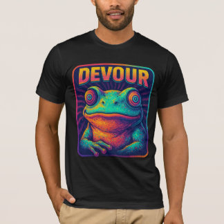 DEVOUR – Hypnotisches Retro-Frosch-Pixel-Art-Desig T-Shirt