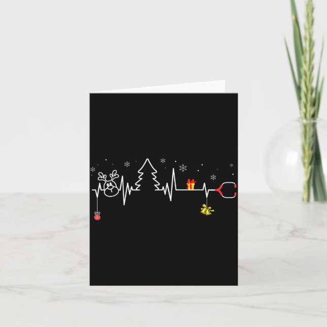 Devoxtee Christmas Tree Heartbeat Funny Christmas  Karte (Vorderseite)