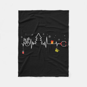 Devoxtee Weihnachtsbaum Herzschlag Lustiger Weihna Fleecedecke