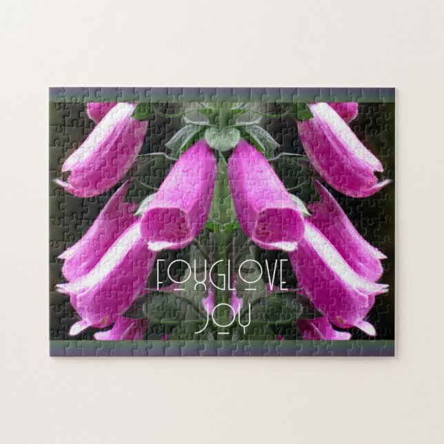 Dew Kissed Pink Foxhandschuhe Blüten Puzzle (Horizontal)