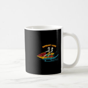 Dewart Lake Indiana Lustiger Skelett Jet Ski Retro Kaffeetasse