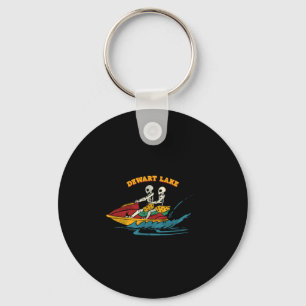 Dewart Lake Indiana Lustiges Skelett Jet Ski Retro Schlüsselanhänger