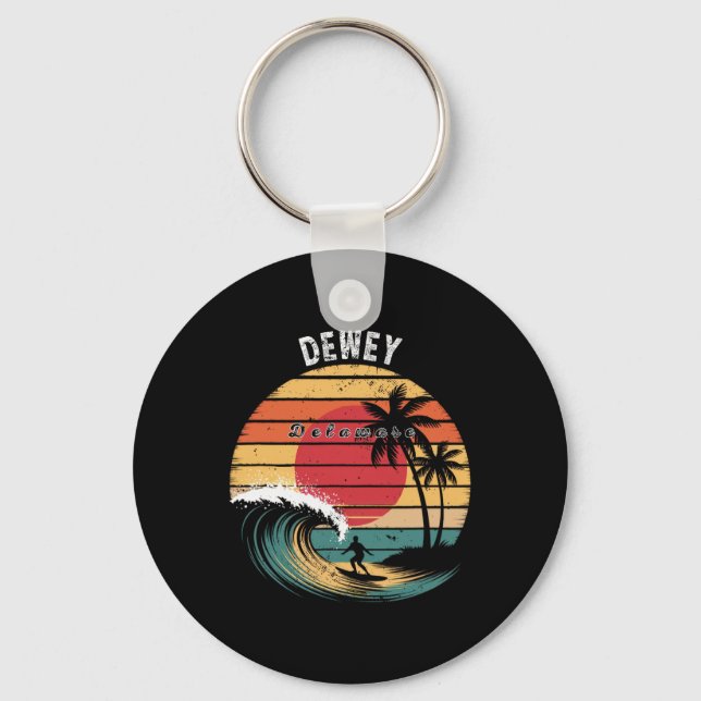 Dewey Beach Delaware Beach Surfen  Schlüsselanhänger (Vorderseite)