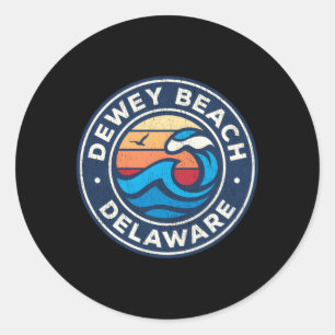 Dewey Beach Delaware De Nautical Waves Runder Aufkleber