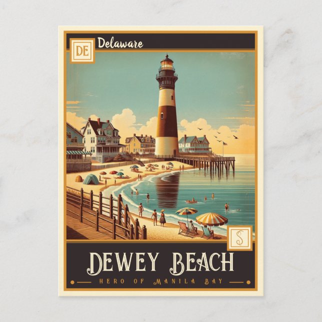 Dewey Beach, Delaware | VINTAG Postkarte (Vorderseite)