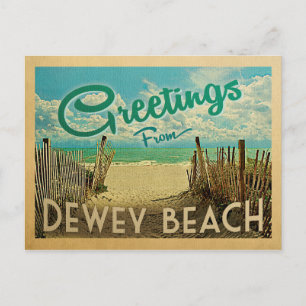 Dewey Beach Vintage Reise Postkarte