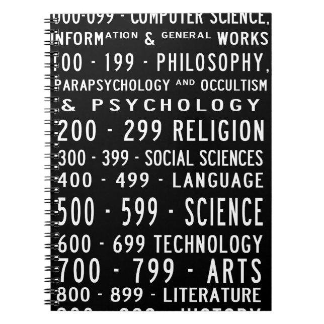 Dewey Decimal-Notebook Notizblock (Vorderseite)