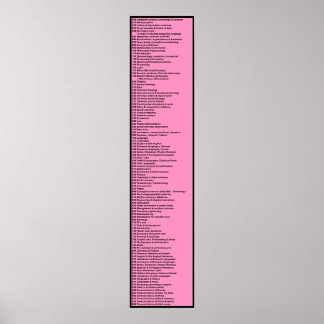 Dewey Decimal System: Hot Pink Poster (Vorne)