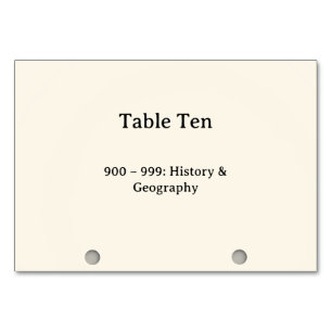 Dewey-Dezimal-System-Kartenkatalog-Tabellennummern Tischnummer