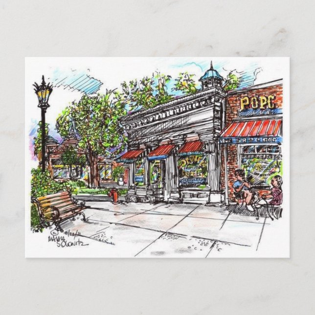 Dewey's Coffee House Shaker Square Postcard Postkarte (Vorderseite)