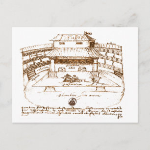 DeWitts Swan-Theaterskizze Postkarte