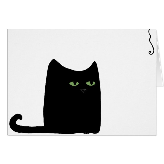 Dexter die fette schwarze Katzen-Karte (Vorderseite (Horizontal))