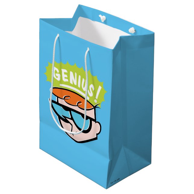 Dexter "Genius" Callout Graphic Mittlere Geschenktüte (Vorderseite Schrägansicht)