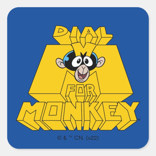 Dexter-Labor - Dial m für Affen Quadratischer Aufkleber (Vorderseite)