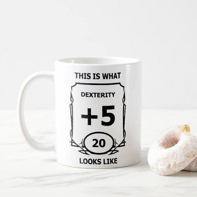 Dexterity-Tasse von Dungeons und Drachen Kaffeetasse (Mit Donut)