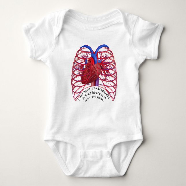 Dextrocardia Wortspiel  Baby Strampler (Vorderseite)