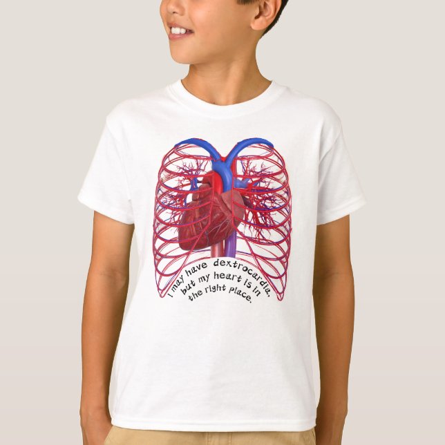 Dextrocardia Wortspiel  T-Shirt (Vorderseite)