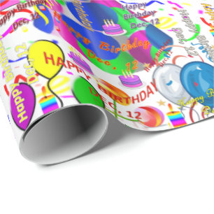 Dezember, 12 Geburtstag Geschenkpapier