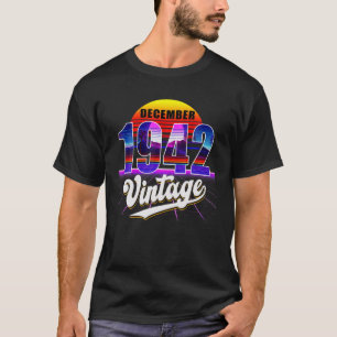 Dezember 1942 Retro 79th Birthday Vaporwave 70S S T-Shirt