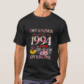Dezember 1994 Floral 30. Geburtstag 30 Jahre bei T-Shirt