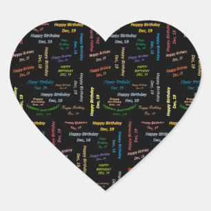 Dezember, 19 Geburtstagsticker Herz-Aufkleber