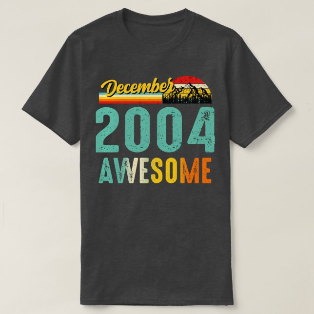 Dezember 2004 Geburtstagsgeschenk Shirt Vintag Dez (Design vorne)
