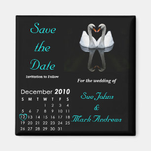 Dezember 2010 Save the Date, Wedding Mitteilung Magnet