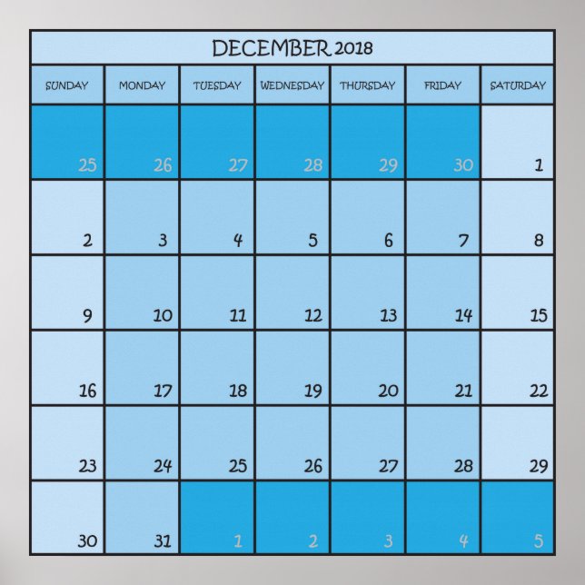 Dezember 2017 Planer Kalender Poster (Vorne)