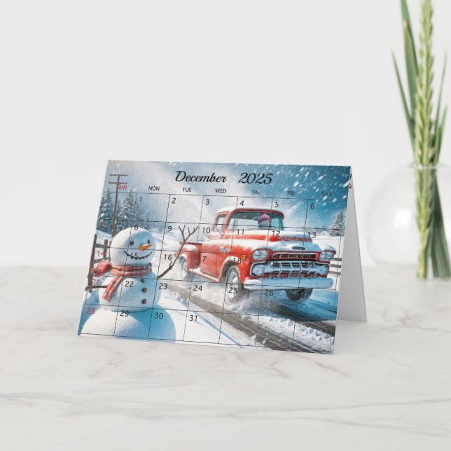 Dezember 2025 Weihnachten Monat Karte (Vorderseite)