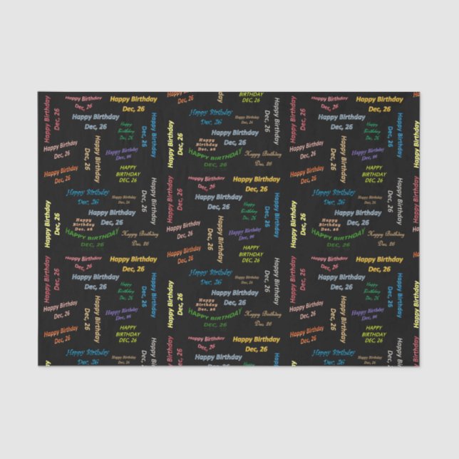 Dezember, 26 Geburtstags-Gewebepapier Seidenpapier (Vorderseite)