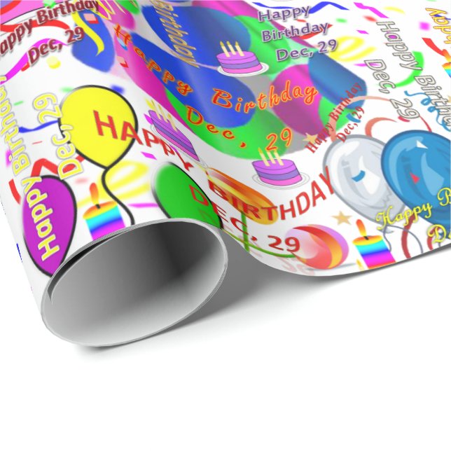 Dezember, 29 Geburtstag Geschenkpapier (Rolleneckpunkt)