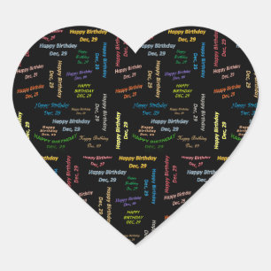 Dezember, 29 Geburtstagsticker Herz-Aufkleber