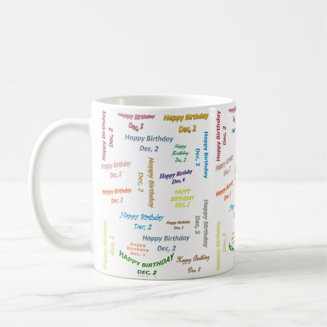 Dezember, 2 Geburtstags-Tasse Kaffeetasse (Links)