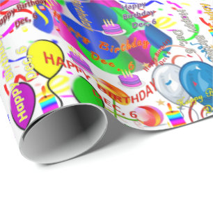 Dezember 6 Geburtstag Geschenkpapier