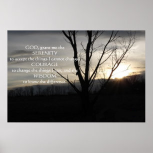 Dezember Abend in Pa Serenity Gebet Poster