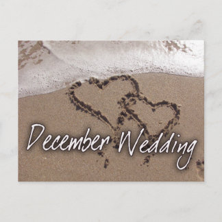 Dezember Beach Hochzeit in Urlaubsort - Maßgeschne Ankündigungspostkarte