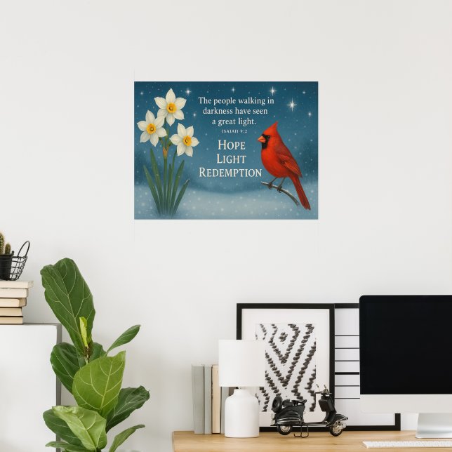 Dezember Bibelvers Hoffnung Freude Liebe Erlösung Poster (Heimbüro)