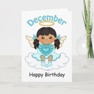 Dezember Birthstone Angel Black Birthday Card Karte