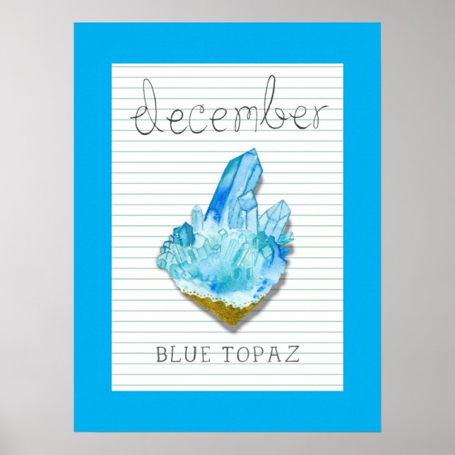 Dezember Birthstone Blue Topaz Artwork Poster (Vorne)