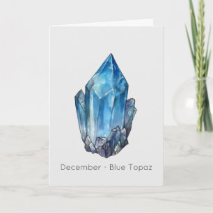 Dezember Birthstone Blue Topaz Happy Birthday Card Karte