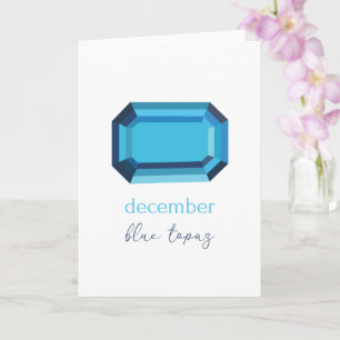 Dezember Birthstone Blue Topaz Karte
