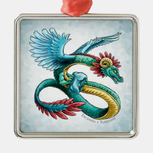 Dezember Birthstone Dragon Turquoise Quetzalcoatl Ornament Aus Metall