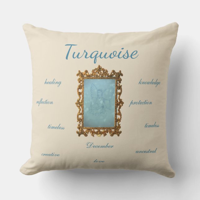 Dezember Birthstone Turquoise Fairy Kissen (Vorderseite)