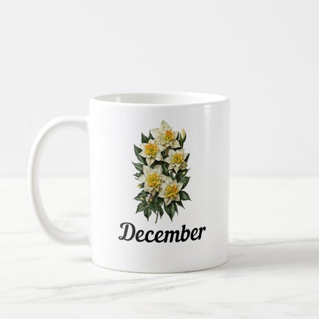 Dezember Blume Tasse, Geburtstag Blume Tasse (Links)