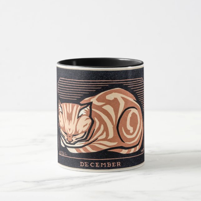 Dezember Cat - Julie de Graag Poster Tasse (Zentrum)