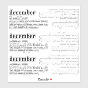 Dezember Definition Geburtstag Aufkleber