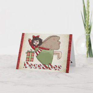 Dezember Engel Christmas/Geburtstag Grußkarte Feiertagskarte